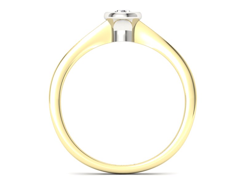 Złoty pierścionek zaręczynowy z diamentem - P15231zb — zdjęcie 2