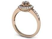 Pierścionek zaręczynowy z brylantami różowe złoto - P15232c - 3