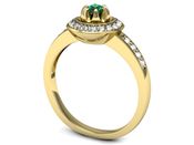 Złoty pierścionek ze szmaragdem i brylantami - P15232zsm - 3