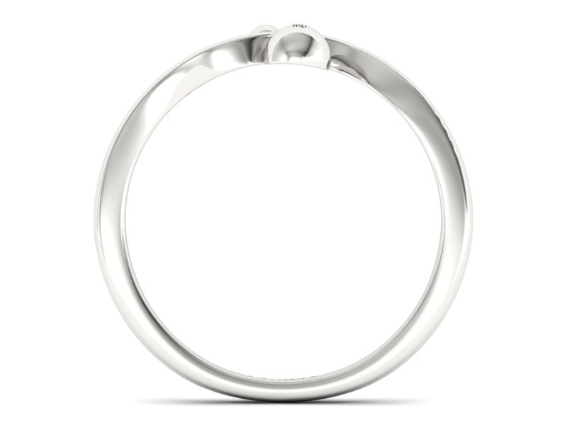 Złoty pierścionek z brylantem białe złoto - P15236b — zdjęcie 2