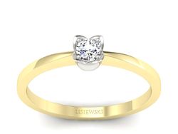 Pierścionek z diamentem żółte i białe złoto - P15237zb