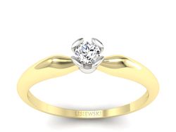 Pierścionek z diamentem żółte i białe złoto - P15238zb