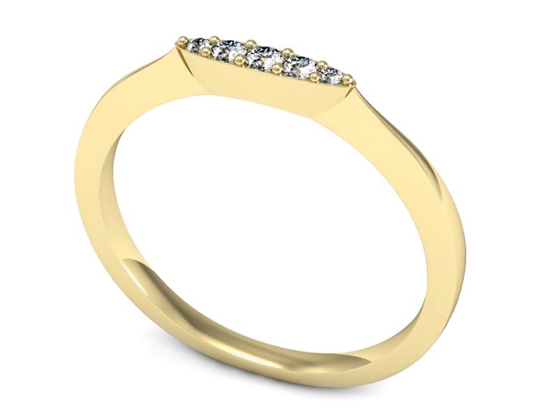 Złoty pierścionek z brylantami żółte złoto - P15239zV — zdjęcie 3