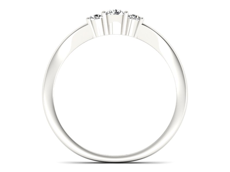 Pierścionek zaręczynowy z brylantami białe złoto - P15241b — zdjęcie 2
