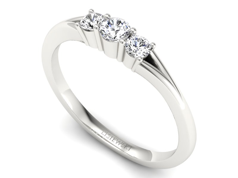 Pierścionek zaręczynowy z brylantami białe złoto - P15241b — zdjęcie 3