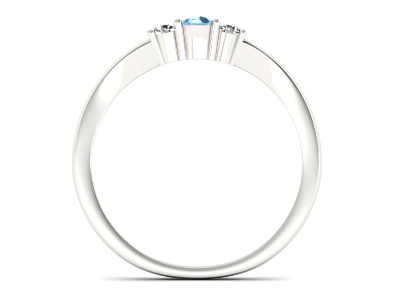 Pierścionek z topazem i brylantami białe złoto - P15241ba — zdjęcie 2