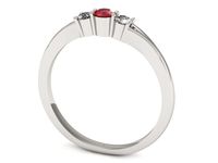 Pierścionek z rubinem białe złoto i brylantami proba 585 - P15241br1- 3