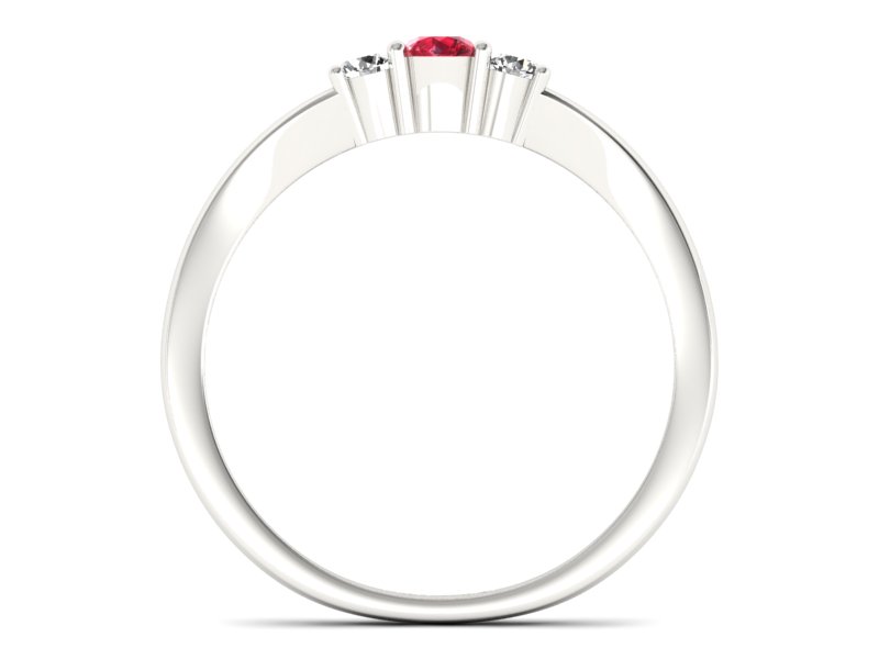Pierścionek z rubinem i brylantami białe złoto - P15241br1 — zdjęcie 2