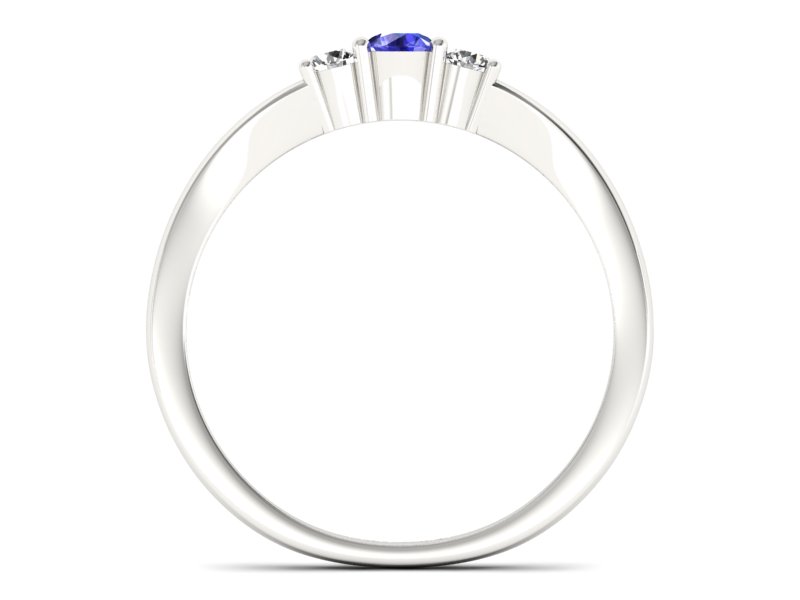 Złoty pierścionek z szafirem i brylantami - P15241bszc — zdjęcie 2
