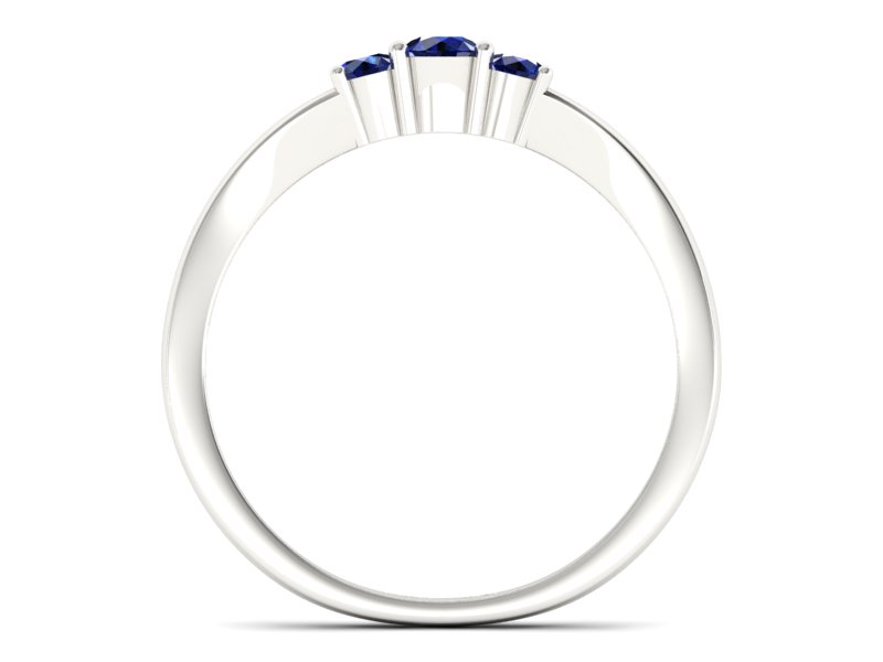 Złoty pierścionek z szafirami białe złoto - P15241bszz — zdjęcie 2