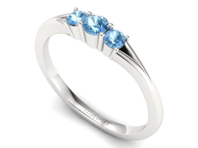 Złoty pierścionek z topazami białe złoto - P15241btpp — zdjęcie 3