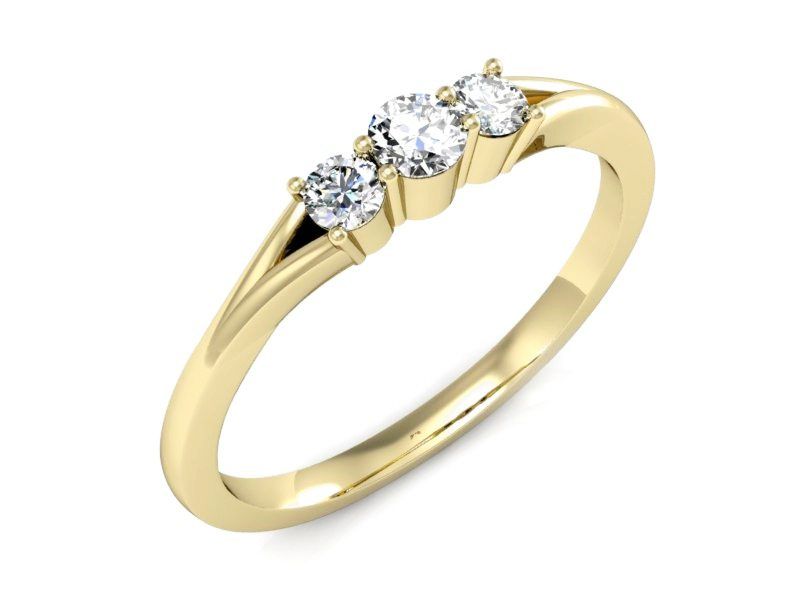 Pierścionek zaręczynowy z diamentami żółte złoto próba 585 - P15241z