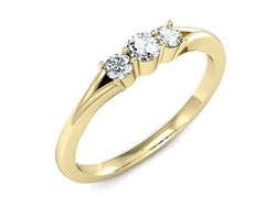Pierścionek zaręczynowy z diamentami żółte złoto - P15241z