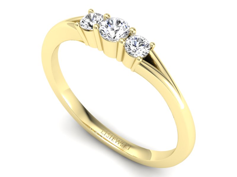 Pierścionek zaręczynowy z diamentami żółte złoto - P15241z — zdjęcie 3