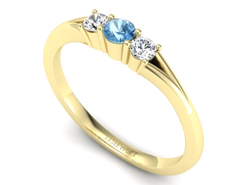 Pierścionek z topazem i diamentami - P15241za — zdjęcie 3