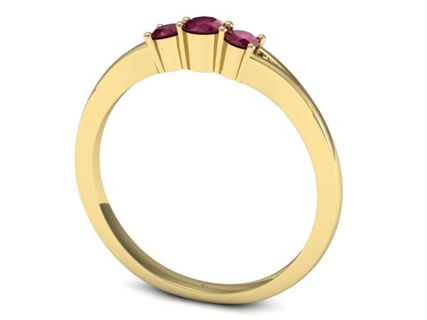 Złoty Pierścionek z rubinami żółte złoto 585 - P15241zrr