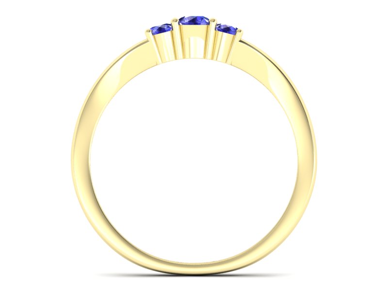 Złoty pierścionek z szafirami żółte złoto - P15241zszcc — zdjęcie 2