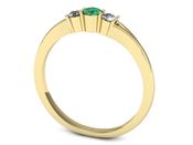 Złoty pierścionek ze szmaragdem i brylantami - P15241zszm - 3