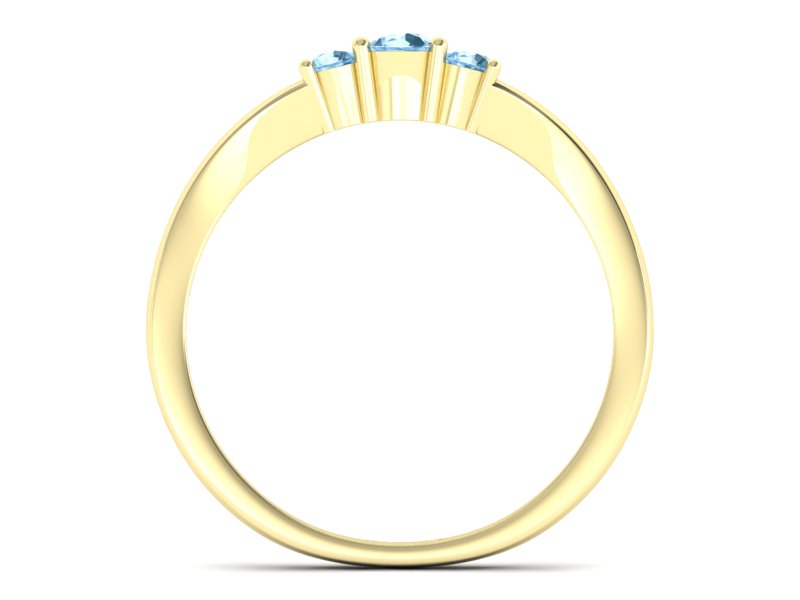 Złoty pierścionek z topazami żółte złoto - P15241ztpp — zdjęcie 2