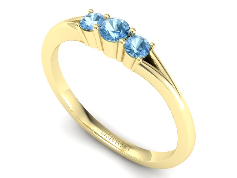 Złoty pierścionek z topazami żółte złoto - P15241ztpp — zdjęcie 3