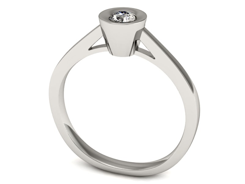 Złoty pierścionek zaręczynowy z brylantem - P15242b — zdjęcie 3