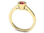 Złoty Pierścionek zaręczynowy z rubinem - P15242zr1 - 3