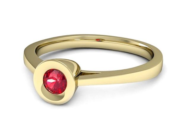 Złoty Pierścionek zaręczynowy z rubinem - P15242zr1
