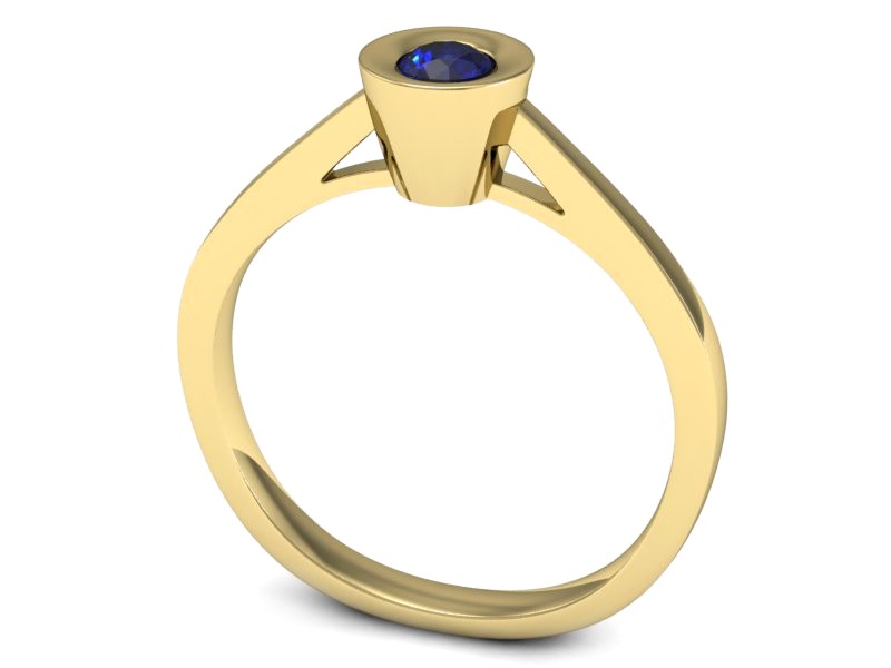 Pierścionek zaręczynowy z szafirem - P15242zszc — zdjęcie 3