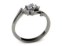 Złoty Pierścionek z diamentami czarne złoto próba 585 - p15244cz- 3