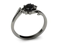 Pierścionek zaręczynowy czarne diamenty czarne złoto - p15244czcd- 3