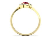 Złoty pierścionek z rubinem z brylantami - P15244zr1 - 2