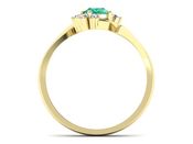 Złoty pierścionek ze szmaragdem i brylantami - P15244zsm - 2
