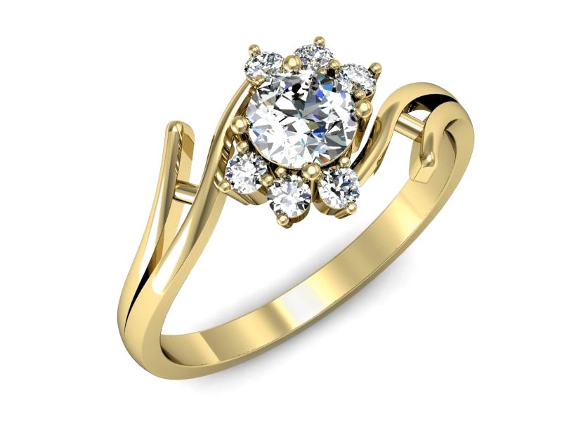 Złoty pierścionek z szafirem i brylantami - p15244zszb - 1