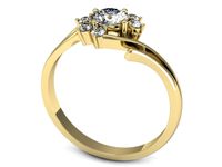 Złoty pierścionek z szafirem i brylantami złoto 585 - p15244zszb- 3