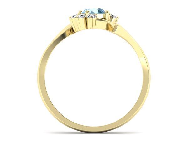 Złoty Pierścionek zaręczynowy topaz z brylantem - P15244ztp