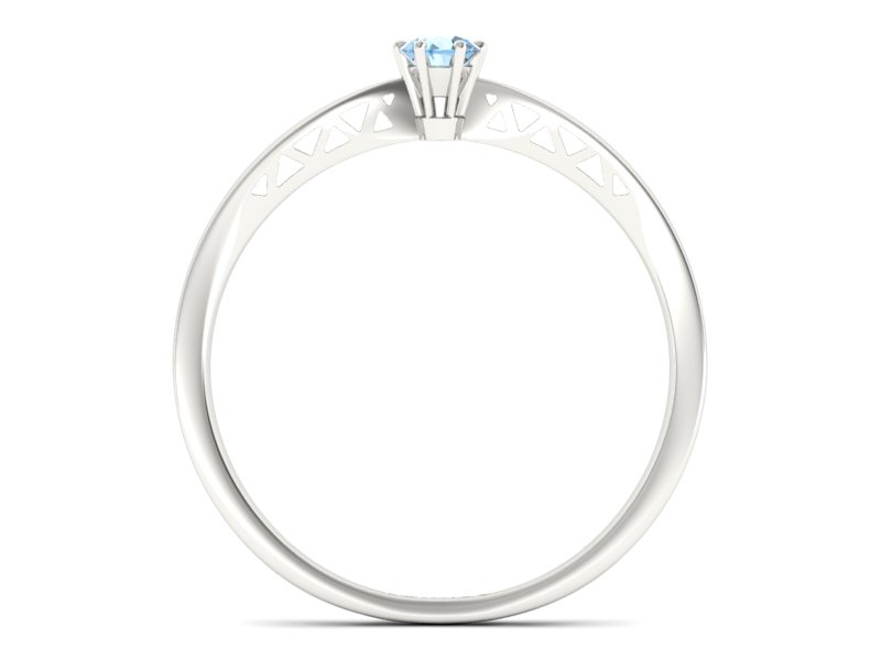 Złoty pierścionek z topazem białe złoto - P15245ba — zdjęcie 2