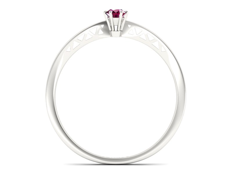 Złoty pierścionek z rubinem białe złoto - P15245br — zdjęcie 2