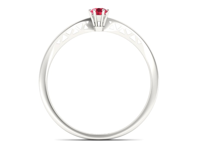 Złoty pierścionek z rubinem białe złoto - P15245br1 — zdjęcie 2