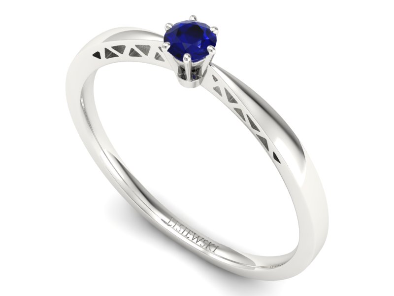 Złoty pierścionek ze spinelem białe złoto - P15245bsp — zdjęcie 3