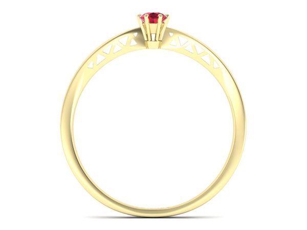 Złoty Pierścionek z rubinem żółte złoto 585 - P15245zr1