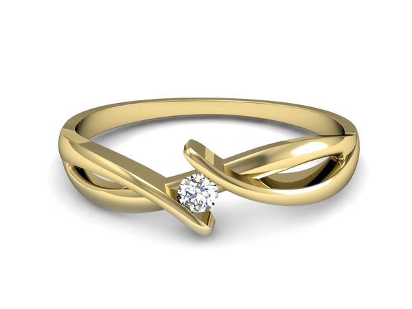 Pierścionek zaręczynowy z brylantem żółte złoto - P15246zV