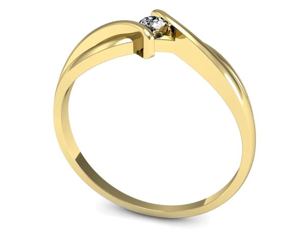 Pierścionek zaręczynowy z brylantem żółte złoto - P15246zV