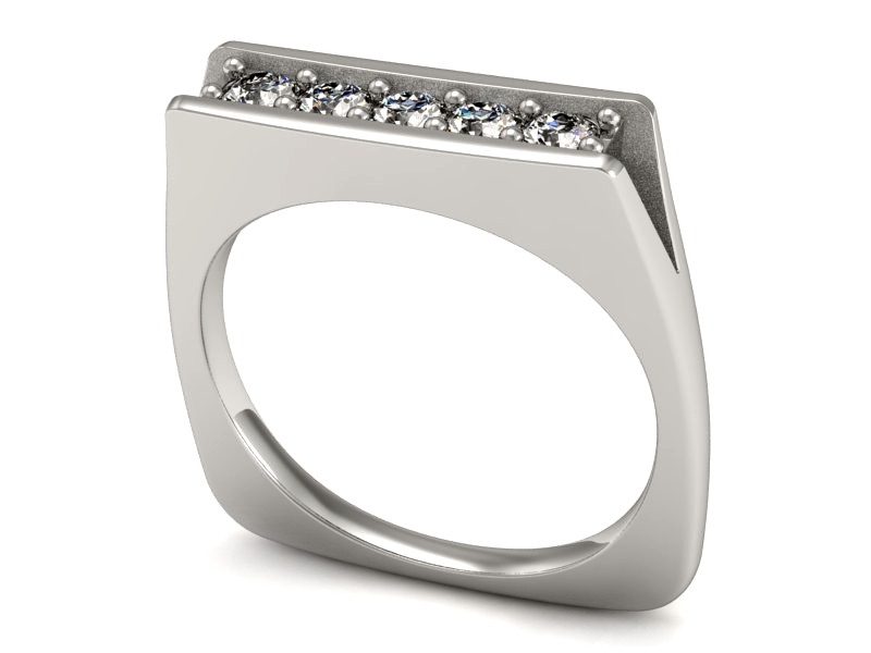 Pierścionek zaręczynowy z brylantami - P15247b — zdjęcie 3