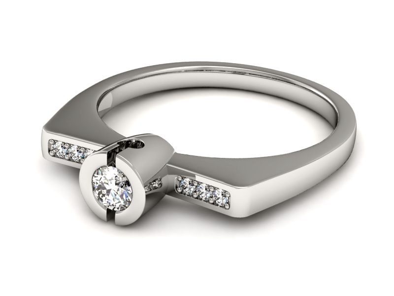 Pierścionek zaręczynowy z brylantami - P15248b — zdjęcie 2