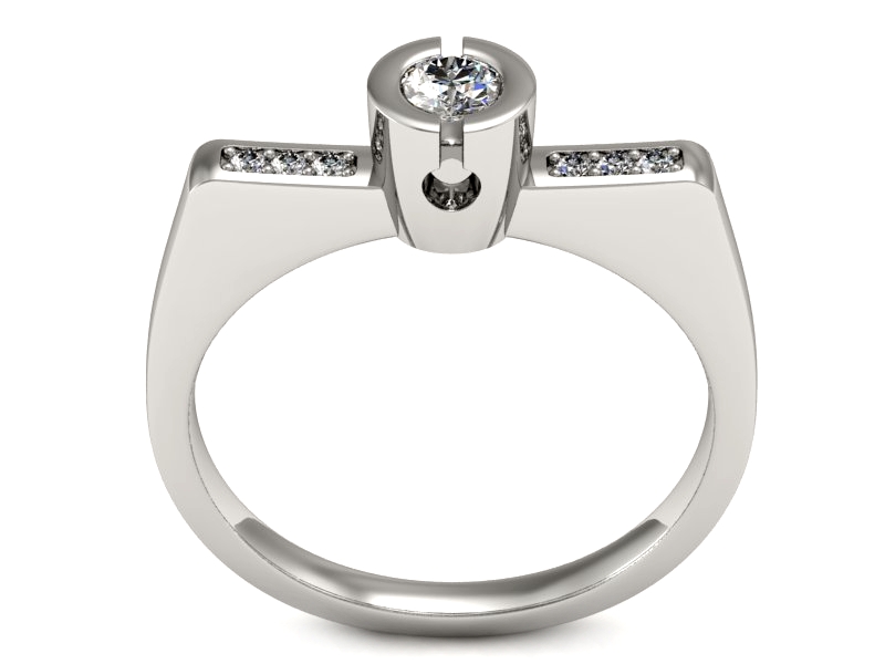 Pierścionek zaręczynowy z brylantami - P15248b — zdjęcie 3