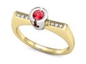 Pierścionek zaręczynowy z rubinem z brylantami - P15248zbr1