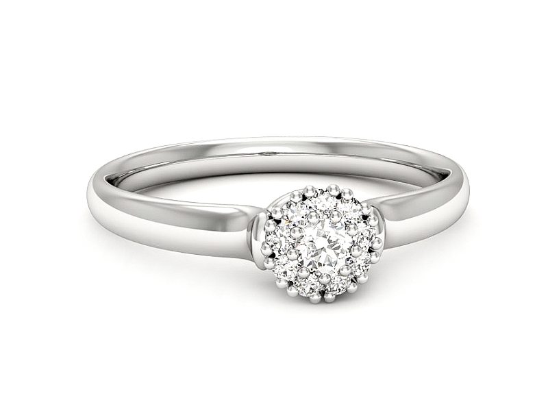 Złoty pierścionek z brylantami białe złoto - P15249b — zdjęcie 5