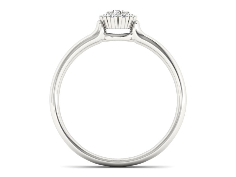 Złoty pierścionek z brylantami białe złoto - P15249b — zdjęcie 2