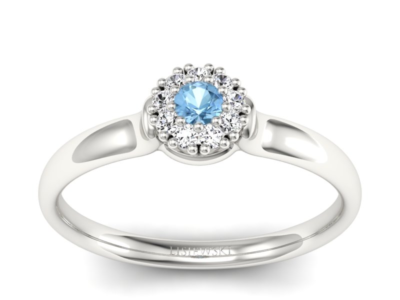 Złoty pierścionek z topazem i brylantami - P15249ba