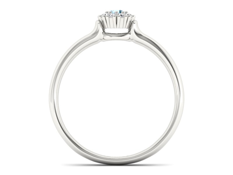 Złoty pierścionek z topazem i brylantami - P15249ba — zdjęcie 2